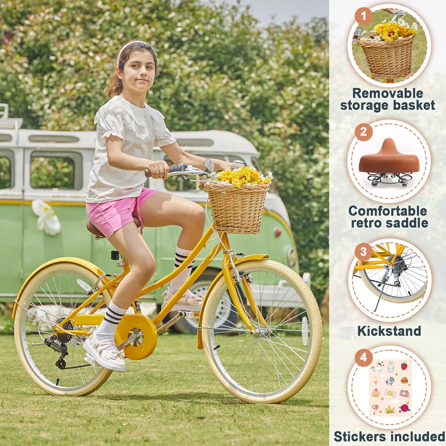 24" Hybrid Bike for Girls and Women-Sissi