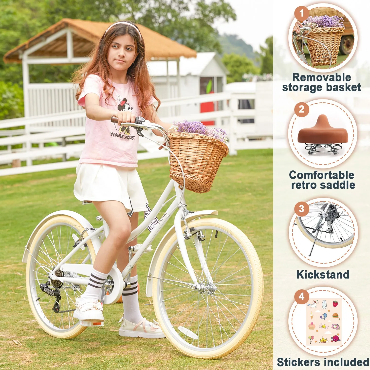 24" Hybrid Bike for Girls and Women-Sissi