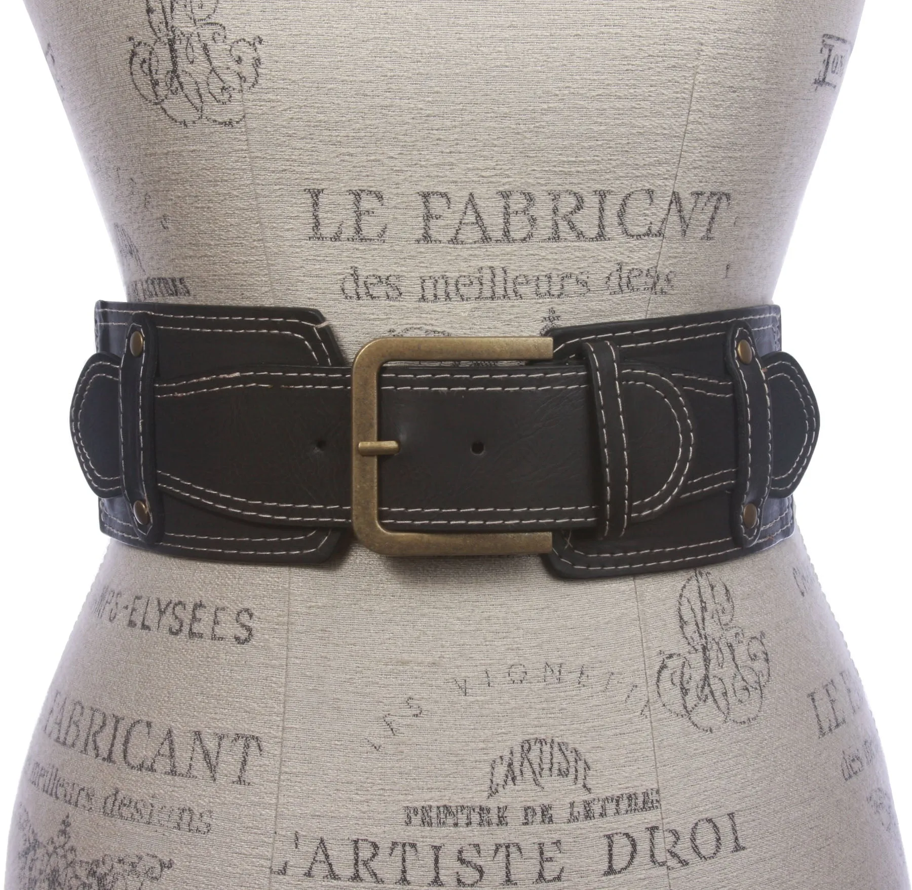 3" - 75 mm Women's High Waist Fashion Stretch Stitch Belt