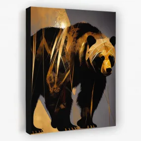 Abstract Black Gold Bear