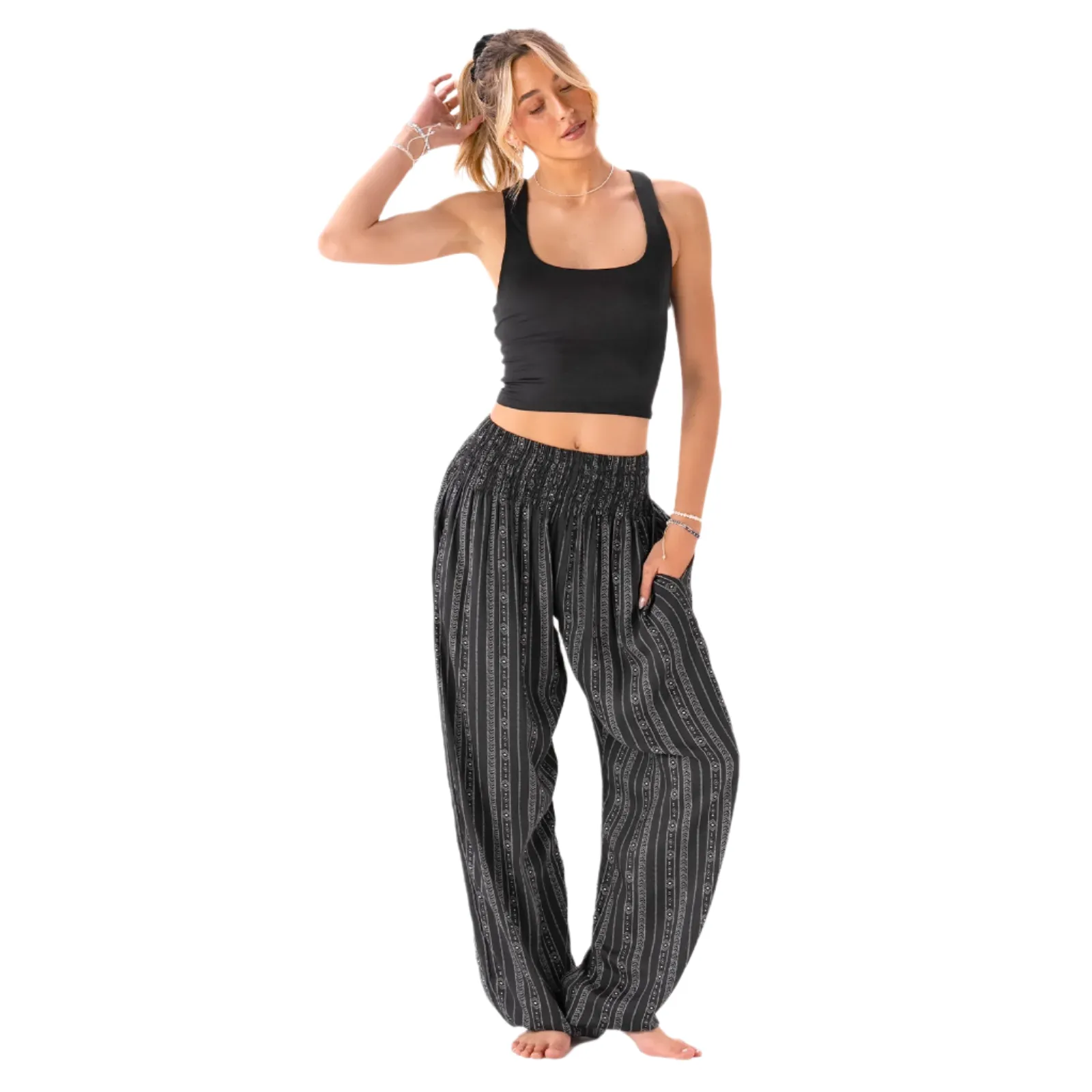 Akha Tribal Print Harem Pants