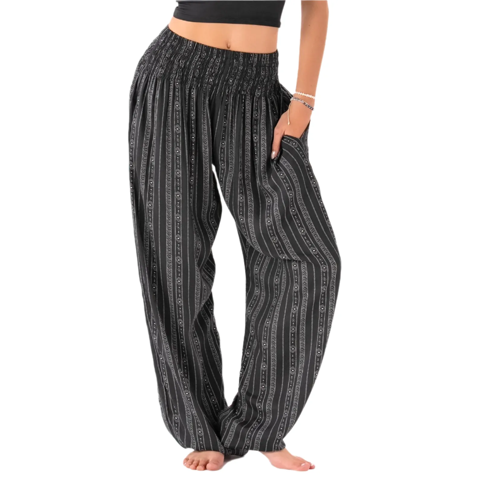 Akha Tribal Print Harem Pants