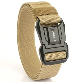 ALUMINUM ALLOY QUICK FUNCTIONAL BUCKLE NYLON ELASTIC WOVEN CANVAS BELT