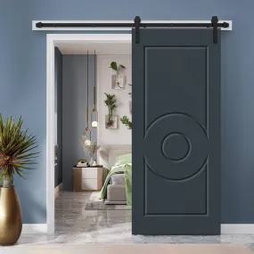 Ball Pattern Composite MDF Sliding Barn Door with Hardware Kit