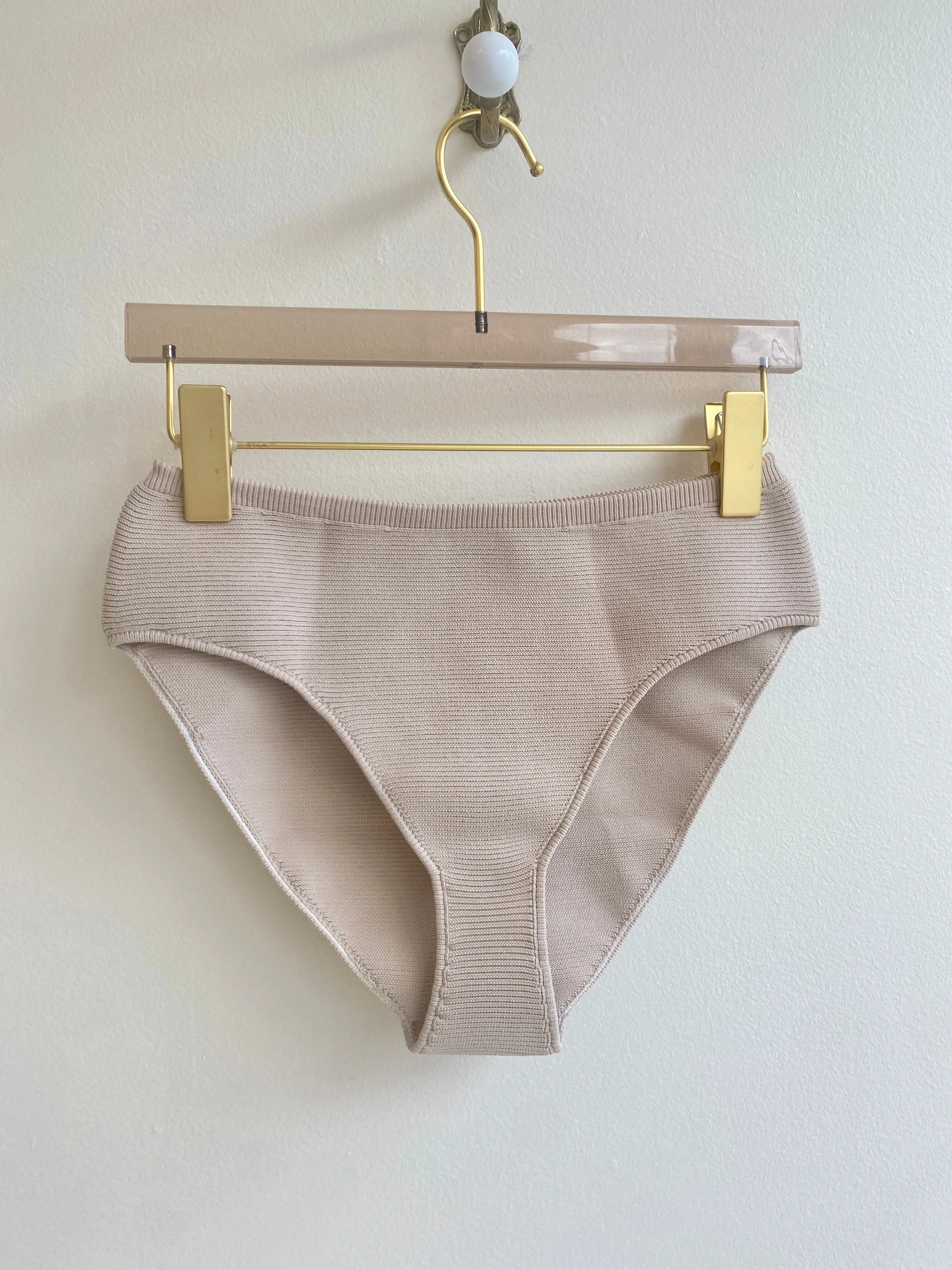 Beige Vico High-Waisted Bikini Bottom