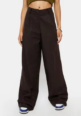 Bitter Chocolate Onfal Wide Leg Trousers