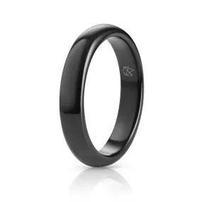 Black Ceramic Ring - Minimalist - 4MM