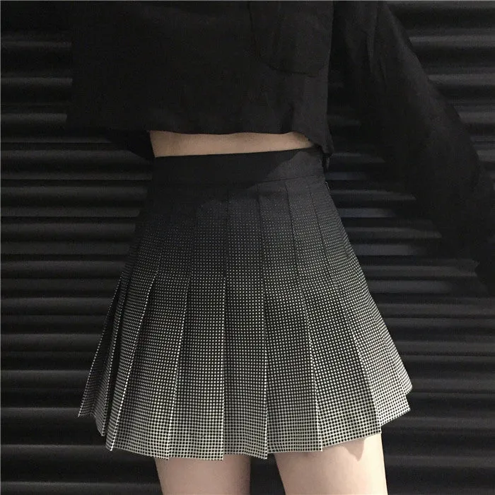 Black Gradient Pleated Skirt AD0001