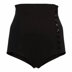 Black Sexy Short Pants For Women High Waist Solid Minimalist Single Breasted Slim Shorts Female Clothing Summer