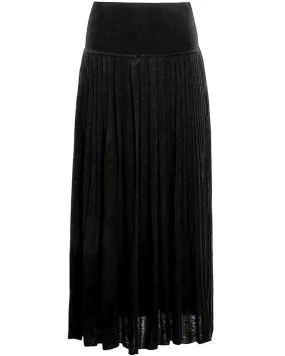 Black Silk Pleat Skirt