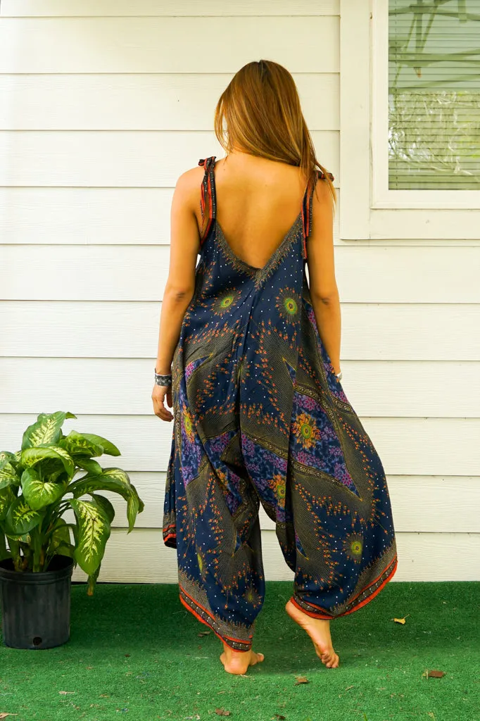 Blue Peacock Eye Jumpsuit