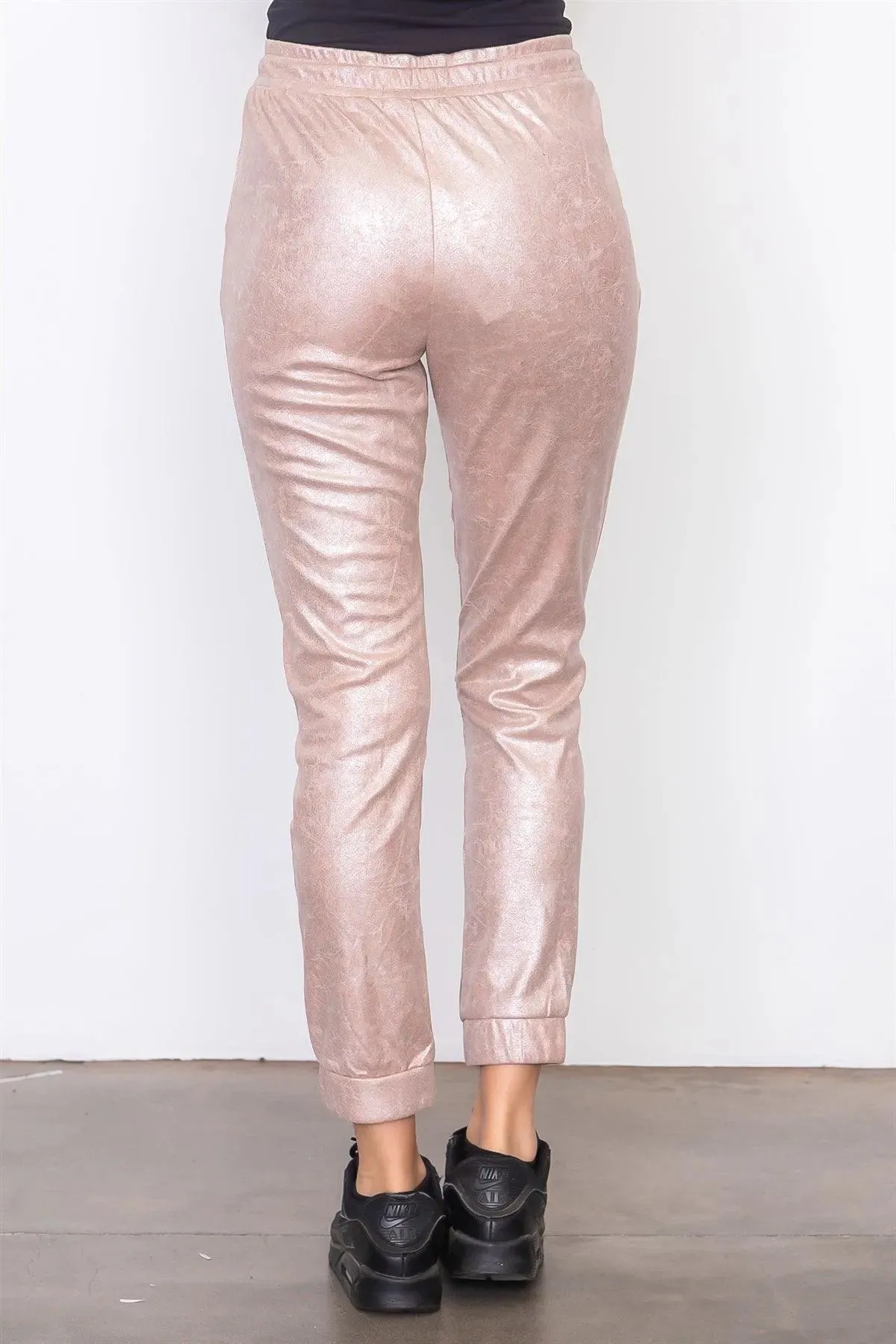 Blush Faux Suede Jogger Pants /3-2-1