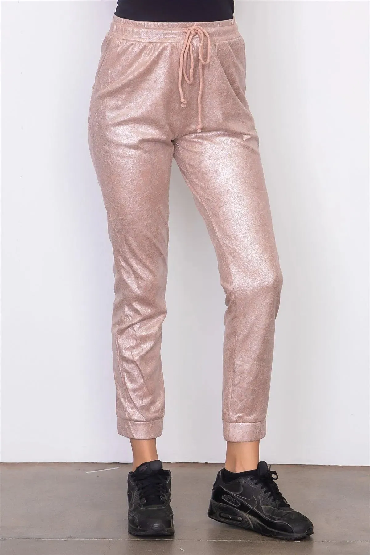 Blush Faux Suede Jogger Pants /3-2-1