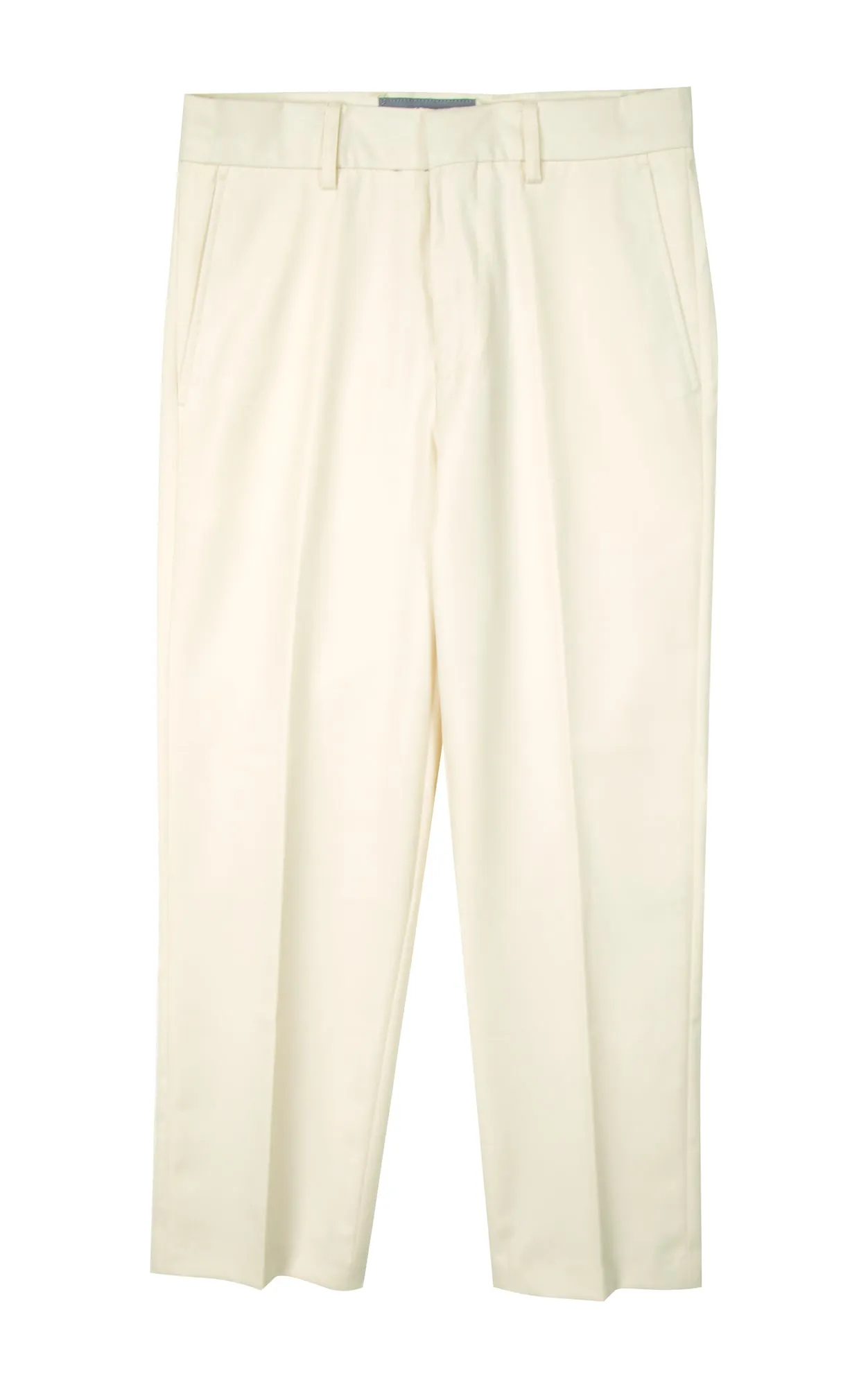 Boys' Off White-C Flat Front Dress Pants