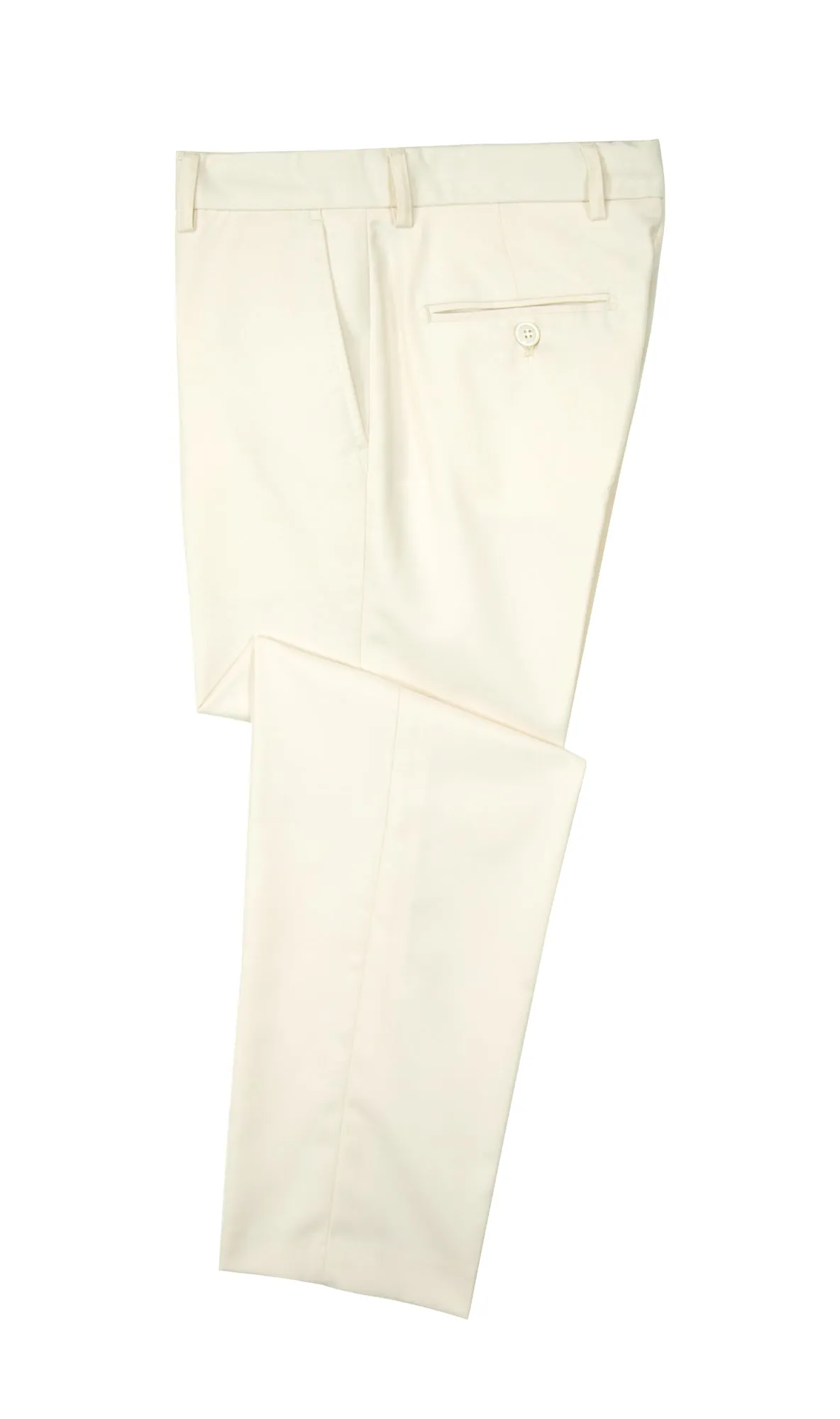 Boys' Off White-C Flat Front Dress Pants