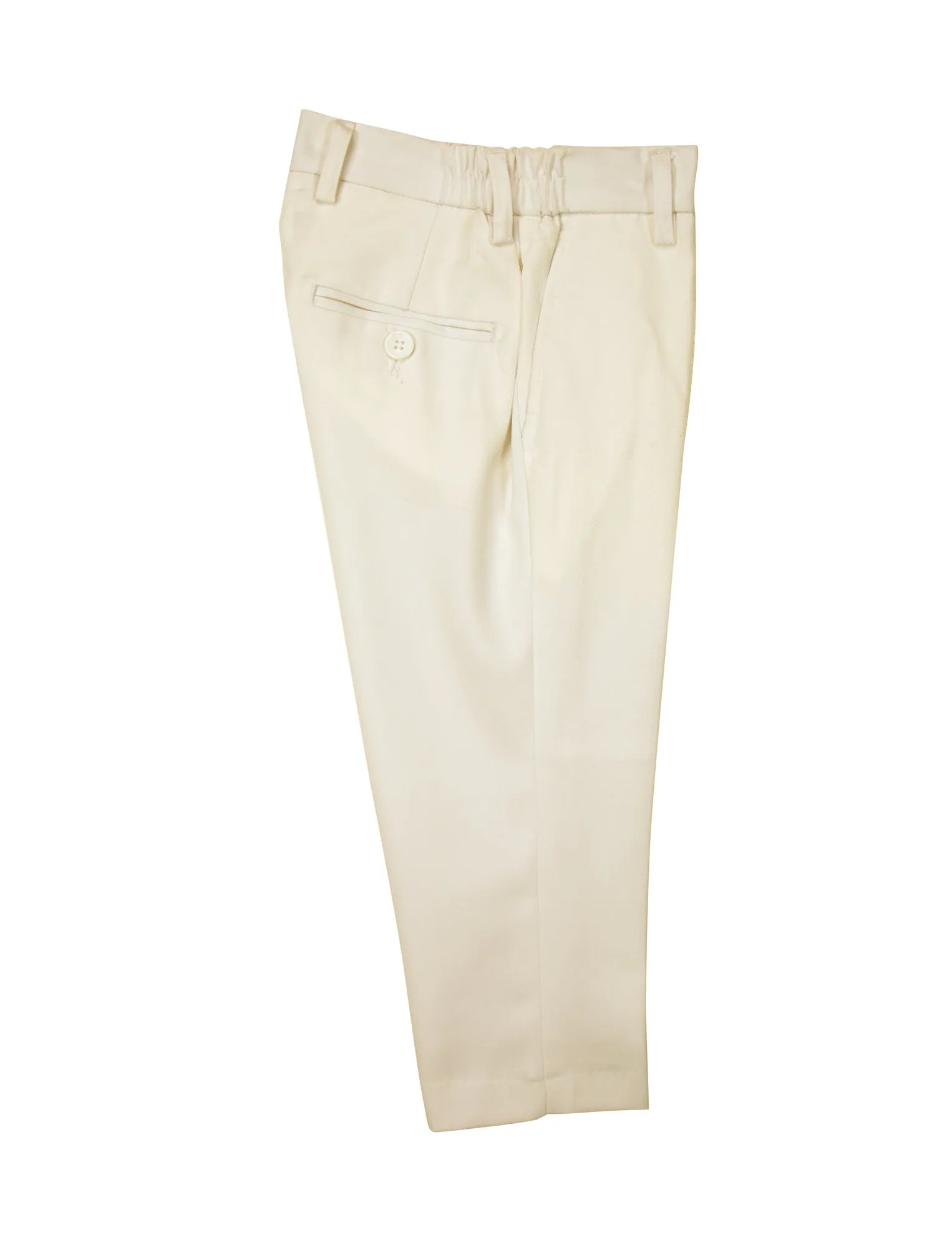 Boys' Off White-C Flat Front Dress Pants