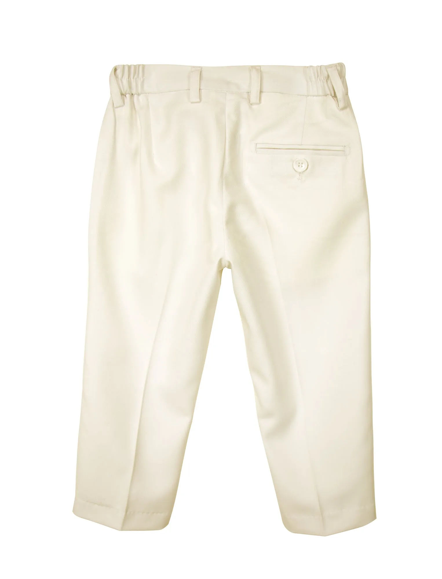 Boys' Off White-C Flat Front Dress Pants