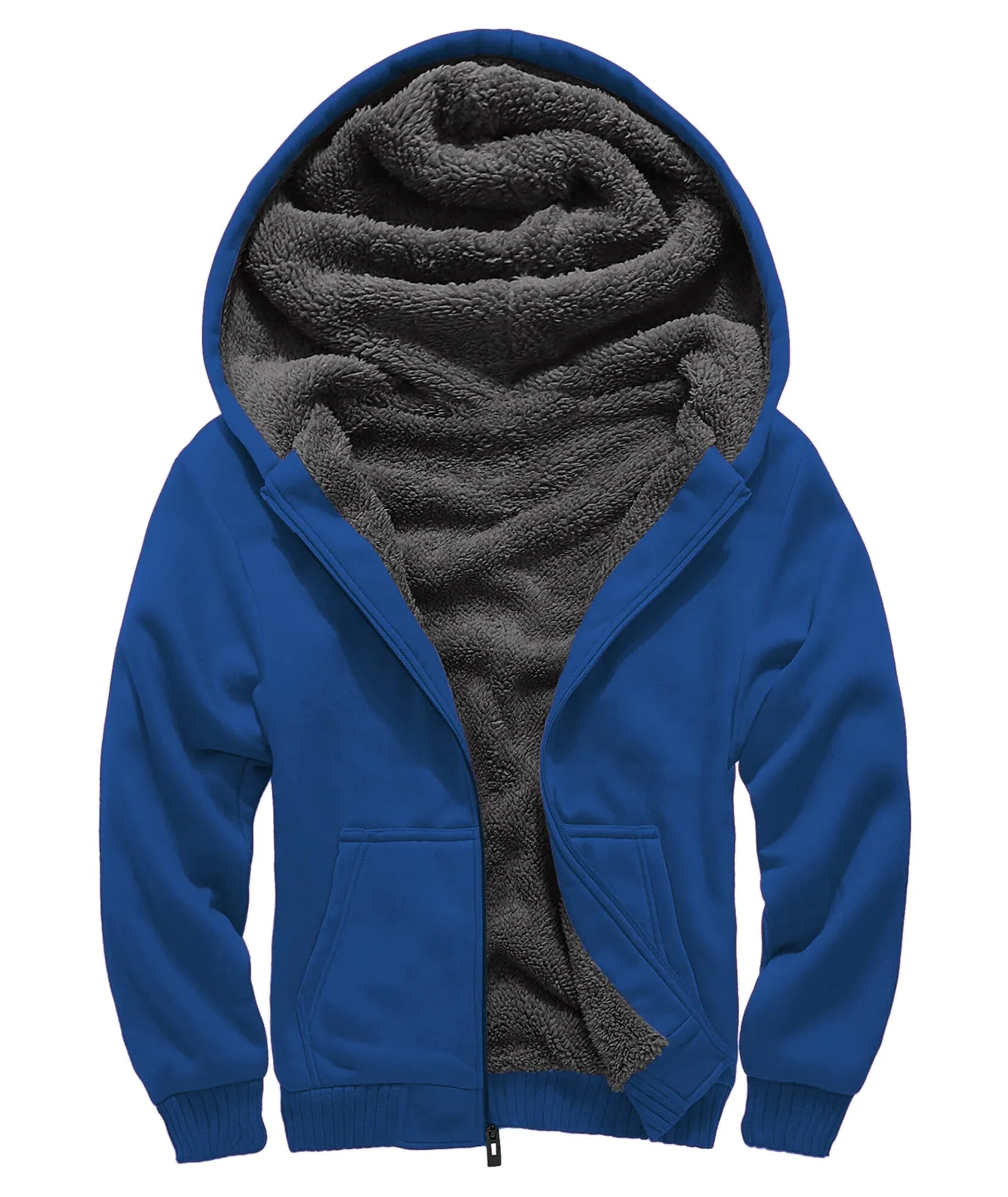 Boy's Sherpa Lined Fleece Hoodie-ZPK005867