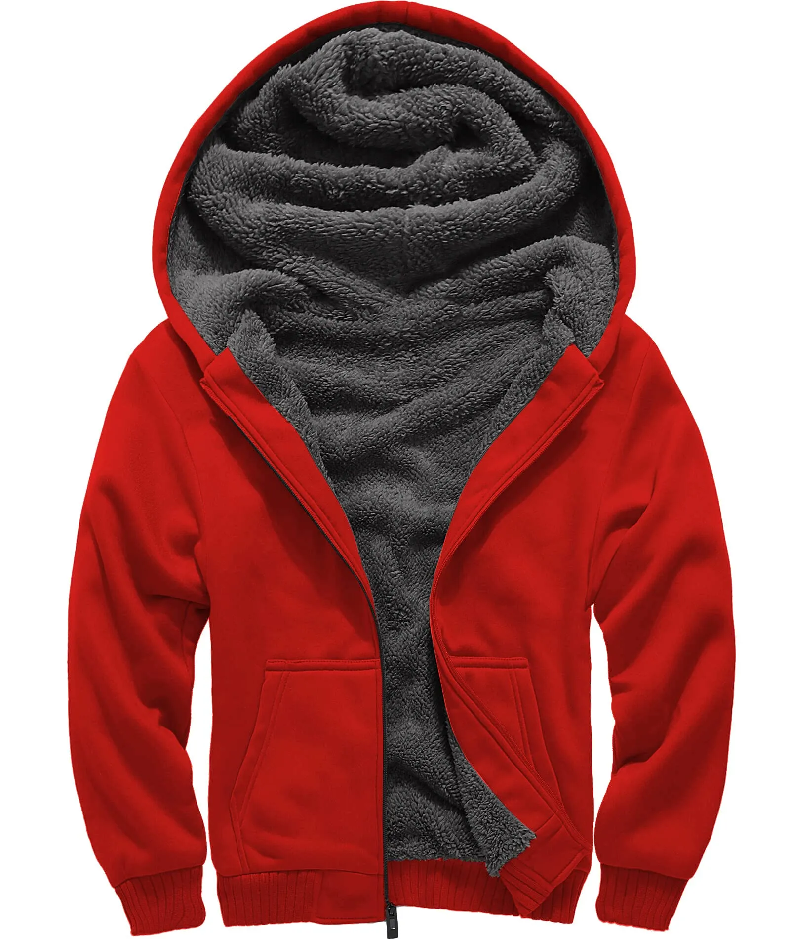 Boy's Sherpa Lined Fleece Hoodie-ZPK005867