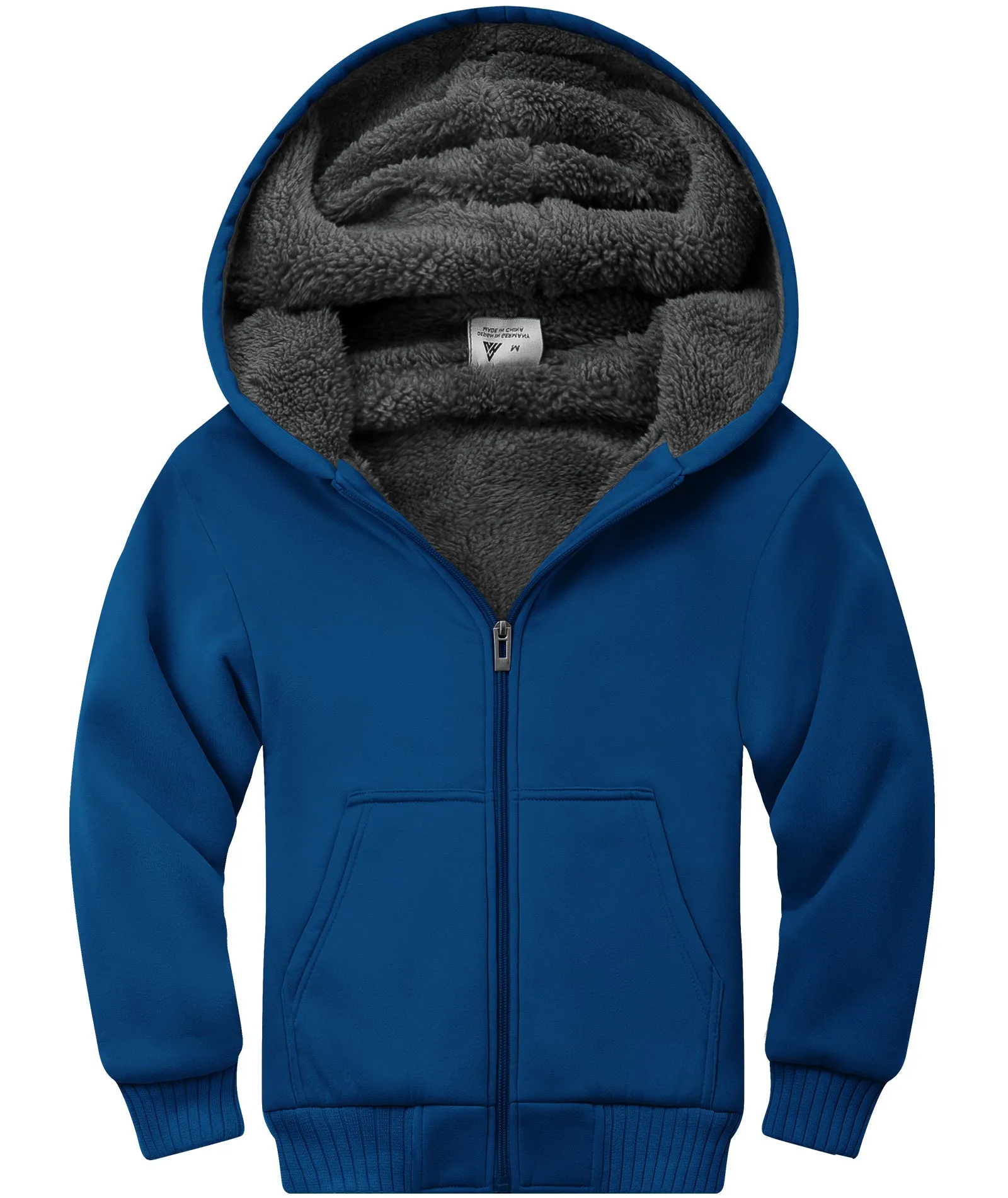 Boy's Sherpa Lined Fleece Hoodie-ZPK005867