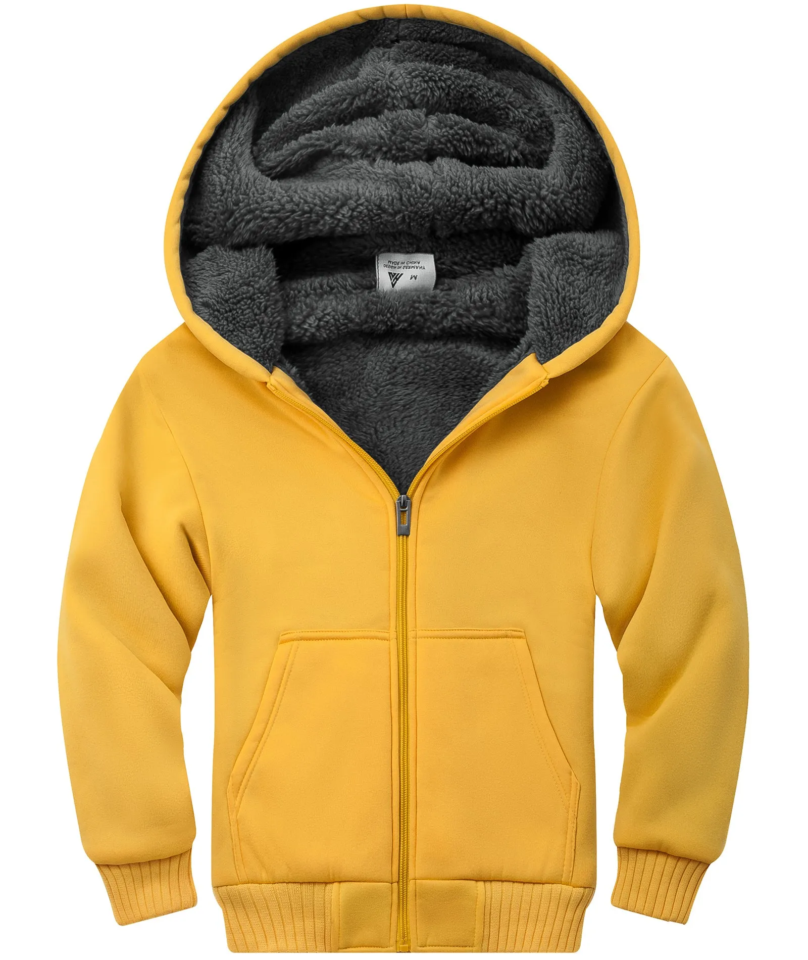 Boy's Sherpa Lined Fleece Hoodie-ZPK005867