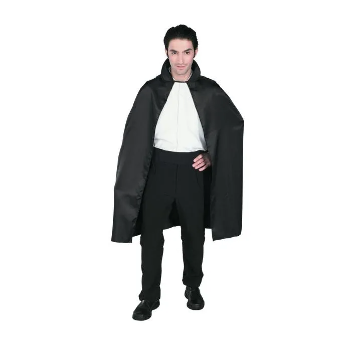 Cape en satin 45 po noire pour adulte