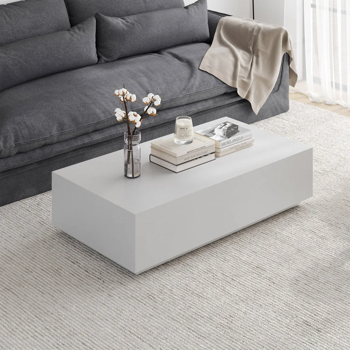 Carson Rectangular Concrete Coffee Table