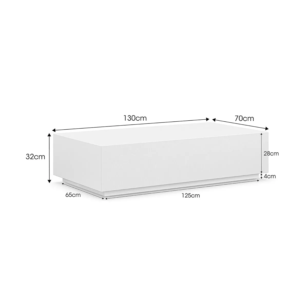 Carson Rectangular Concrete Coffee Table