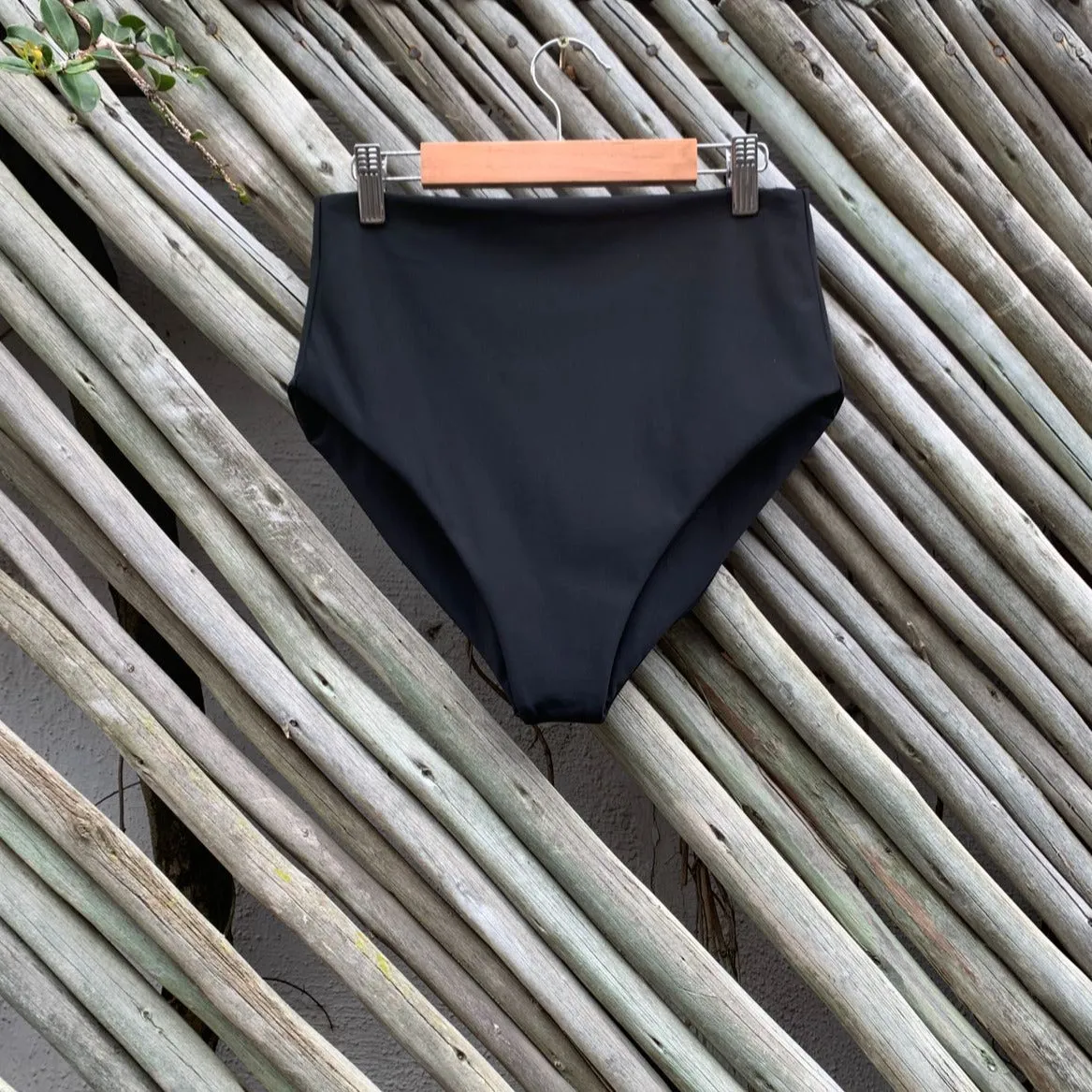 Classic Black High-Waisted Bikini Bottoms