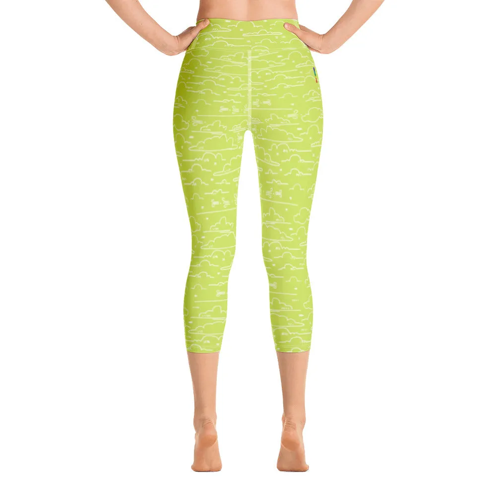 Cloud Lime High Waist Yoga Capri Leggings