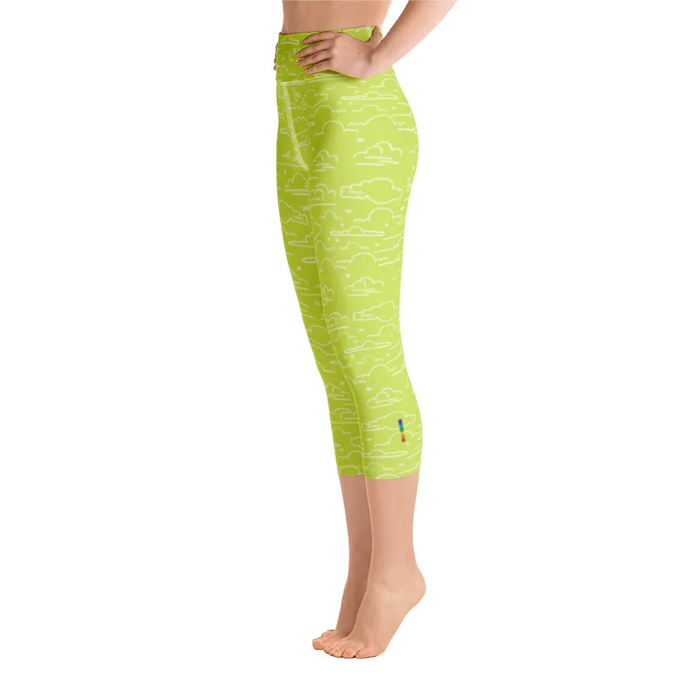 Cloud Lime High Waist Yoga Capri Leggings