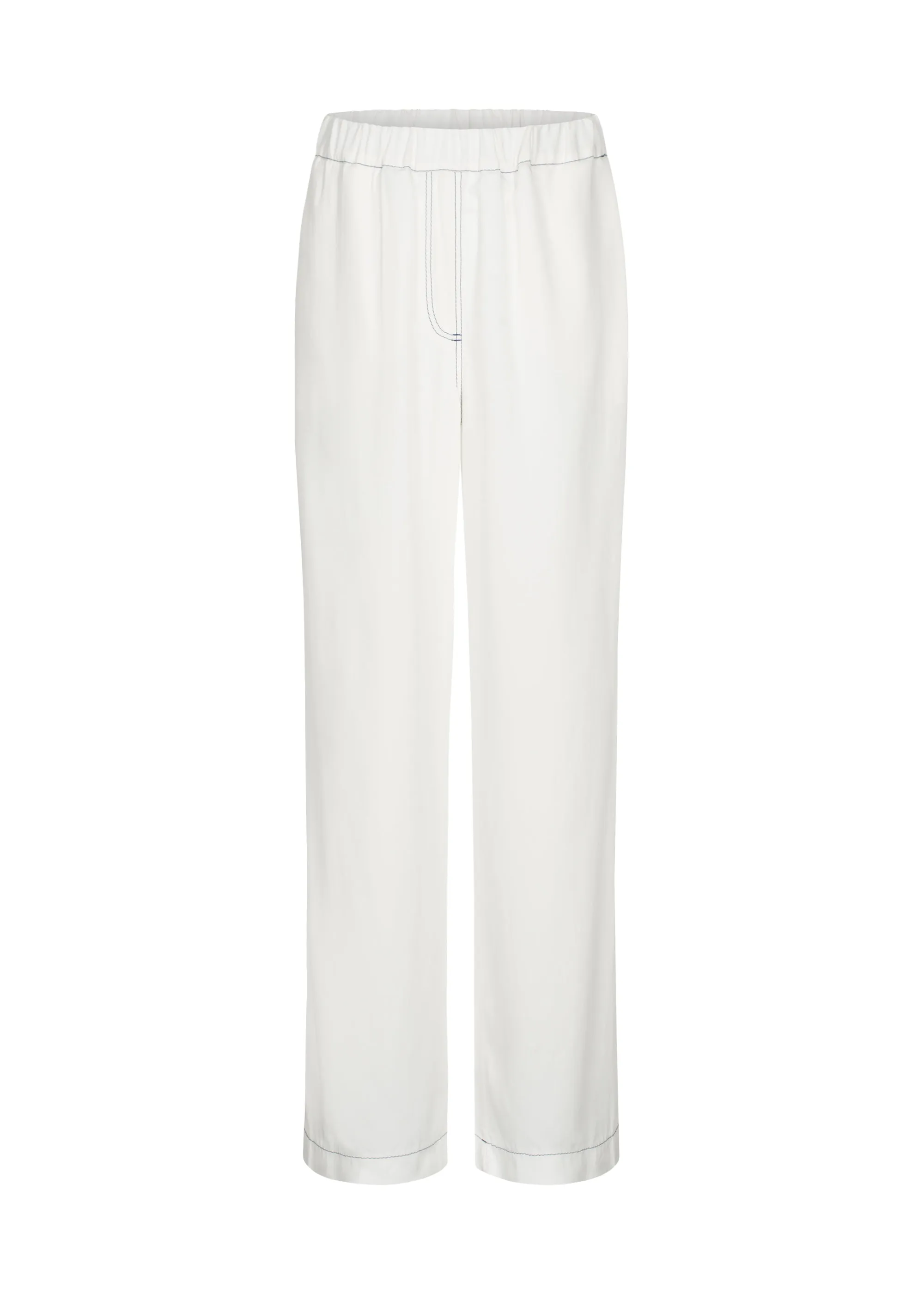 Contrast stitching trousers - White