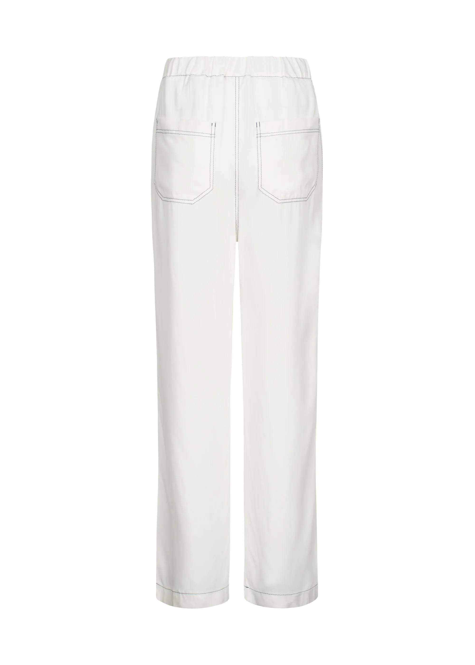 Contrast stitching trousers - White