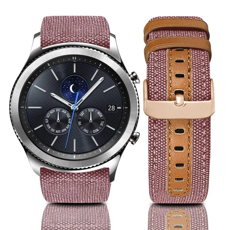 Denim & Leather Watch Straps Compatible with the Fossil Hybrid Gazer