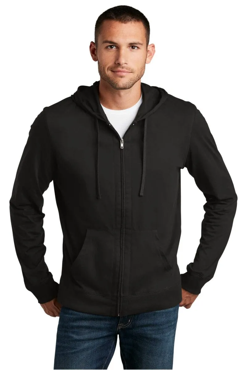 District DT1100: Jersey Full-Zip Hoodie