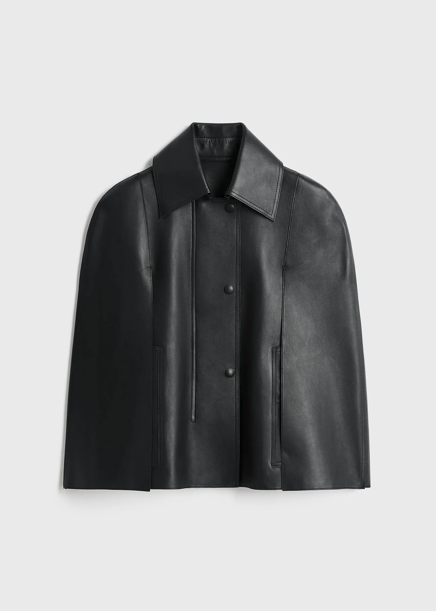 Double leather cape black