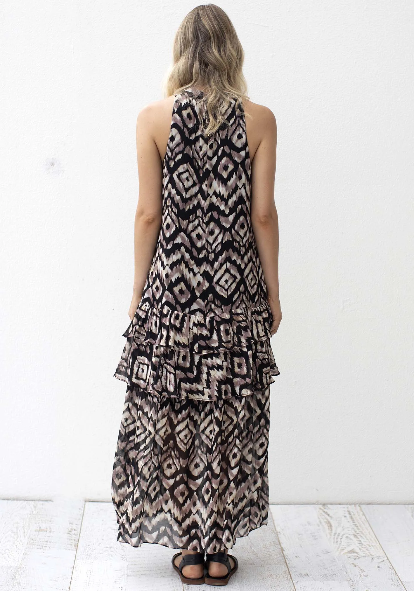 Expedition Tribal Halter Maxi Dress