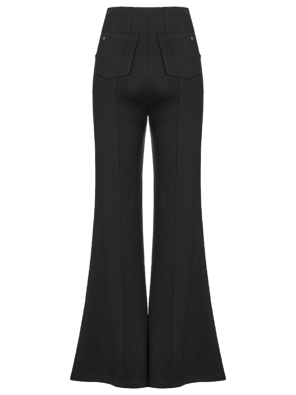 Flare Pants: High Waist Spliced with Punk Details