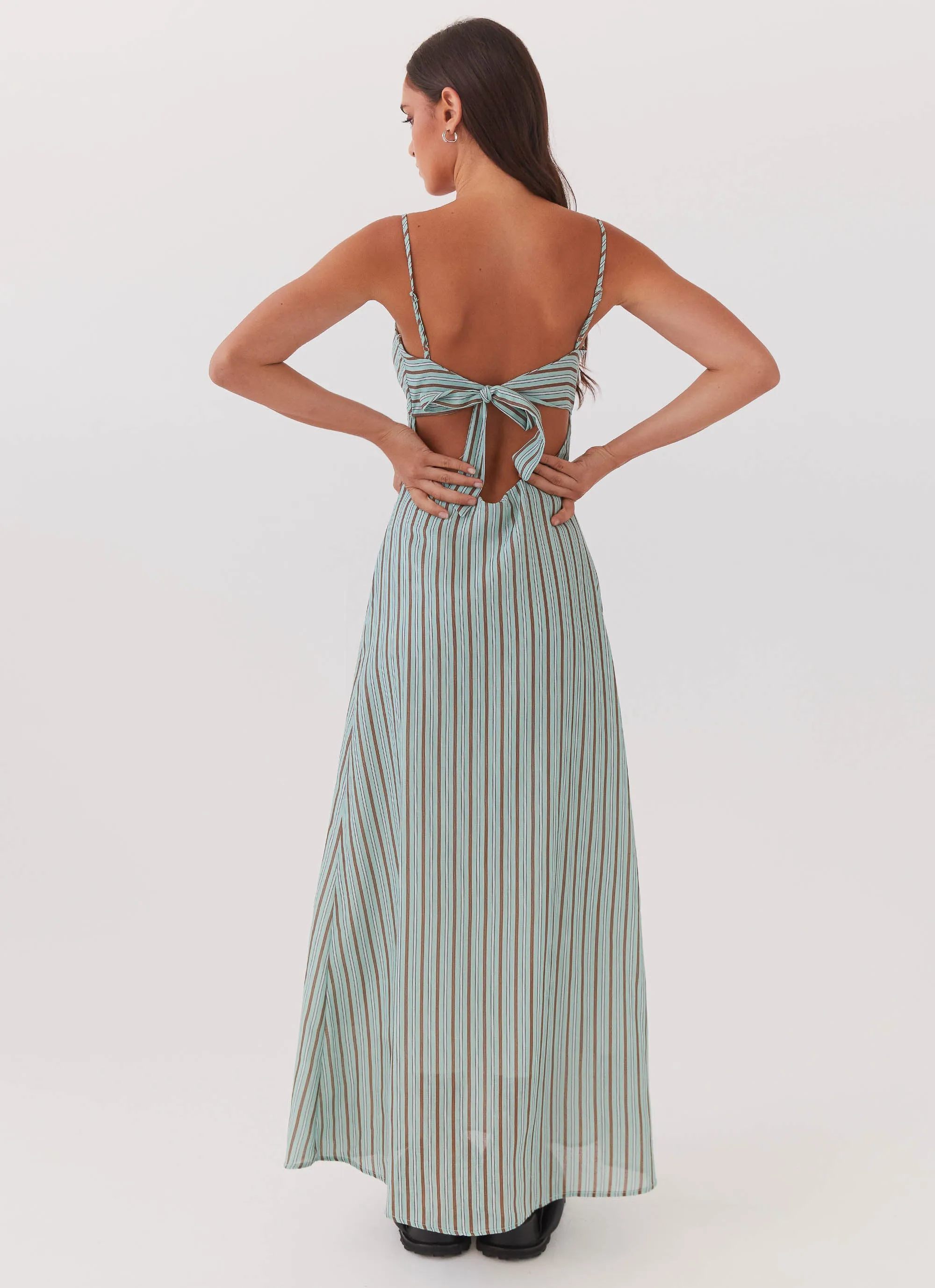 Flora Linen Maxi Dress - Coastal Stripe