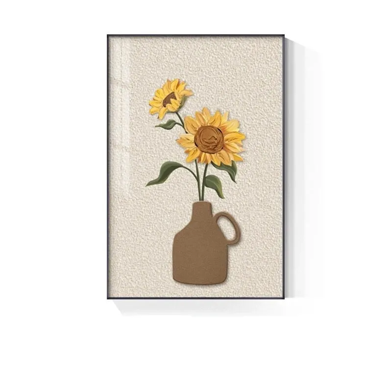 Floral Still Life Textural Wall Art Fine Art Canvas Prints Minimalist Botanical Pictures For Living Room Kitchen Dining Room Wall Decor