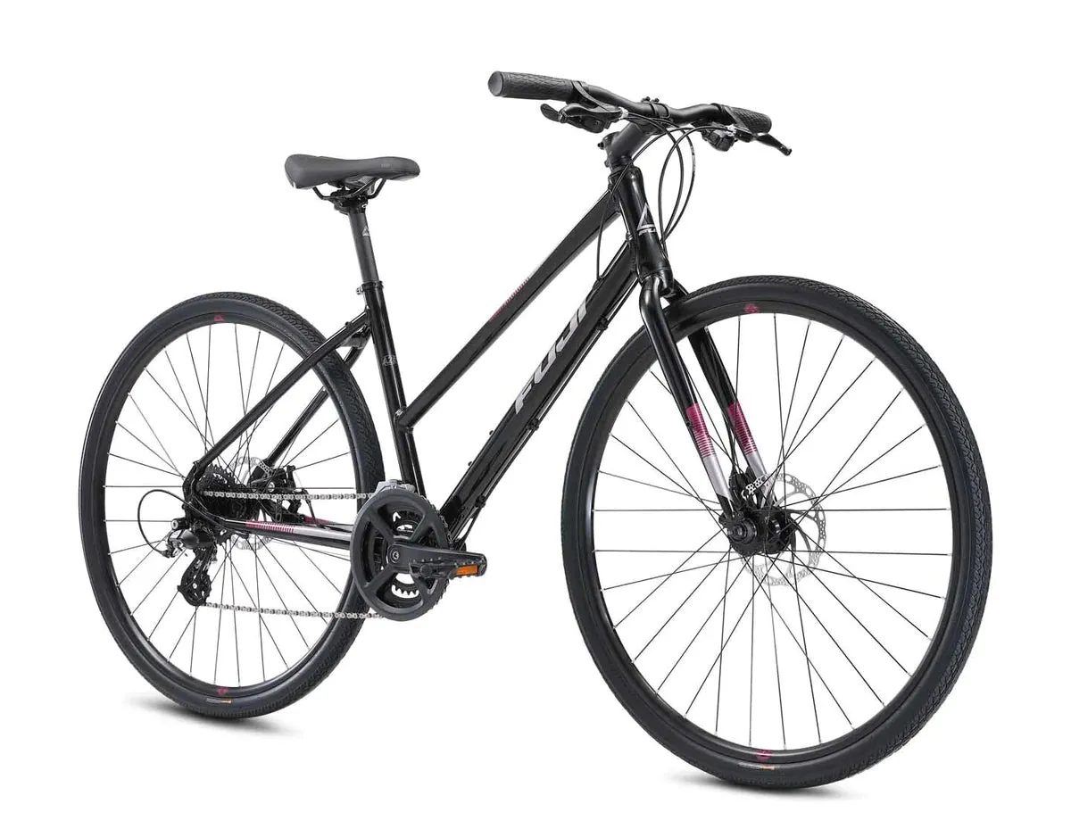 Fuji Absolute 1.9 ST Black Hybrid Commuter Bikes w/ Disc brakes Aluminum - Live4Bikes