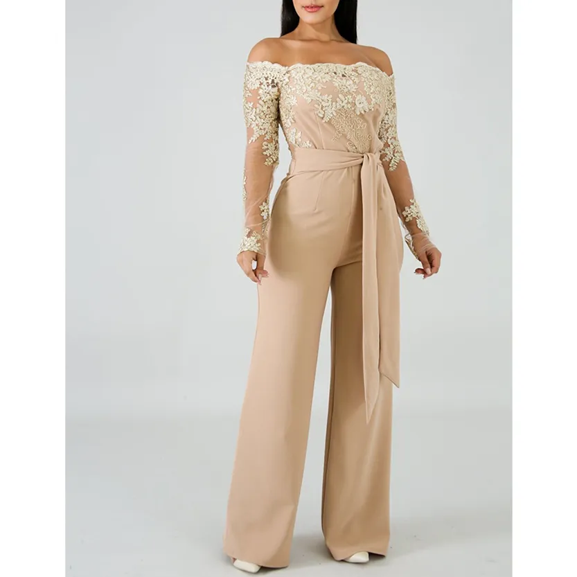 Funki Buys | Pants | Women's Elegant Lace Evening Jumpsuit