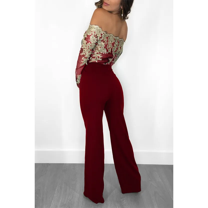 Funki Buys | Pants | Women's Elegant Lace Evening Jumpsuit