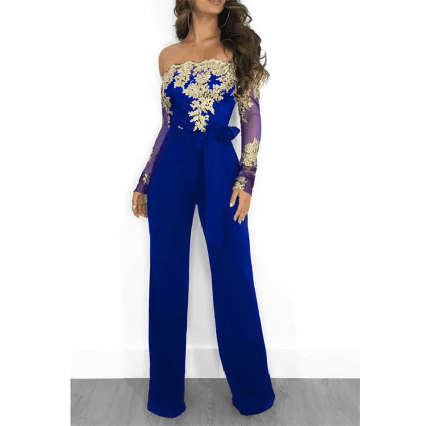 Funki Buys | Pants | Women's Elegant Lace Evening Jumpsuit