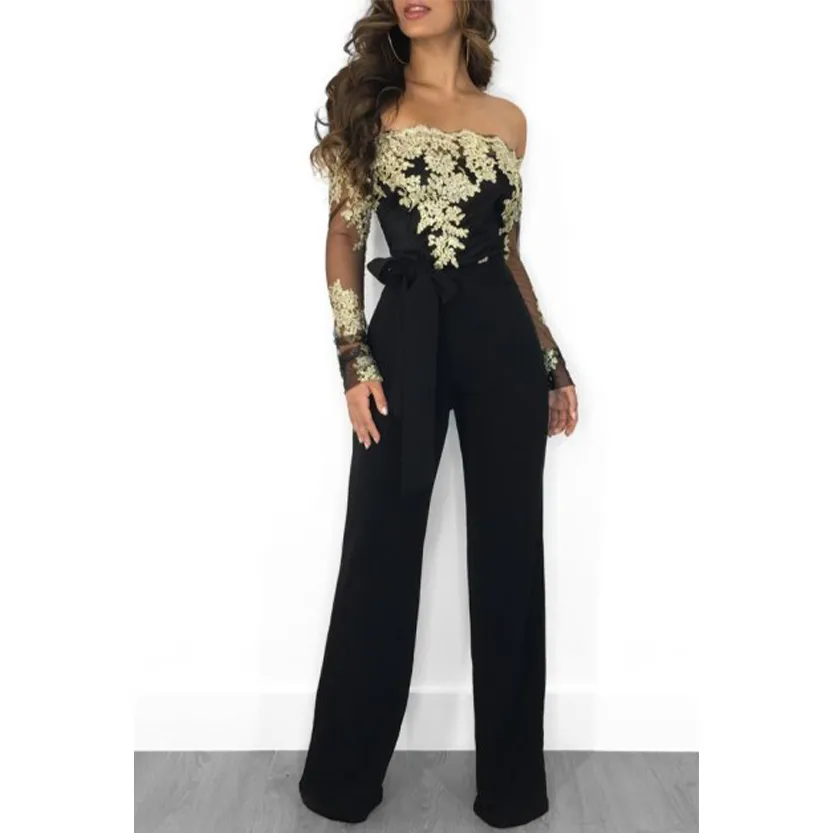 Funki Buys | Pants | Women's Elegant Lace Evening Jumpsuit