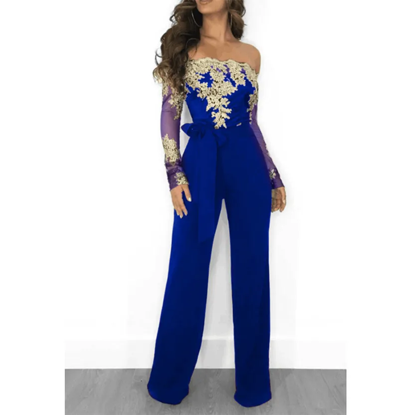 Funki Buys | Pants | Women's Elegant Lace Evening Jumpsuit