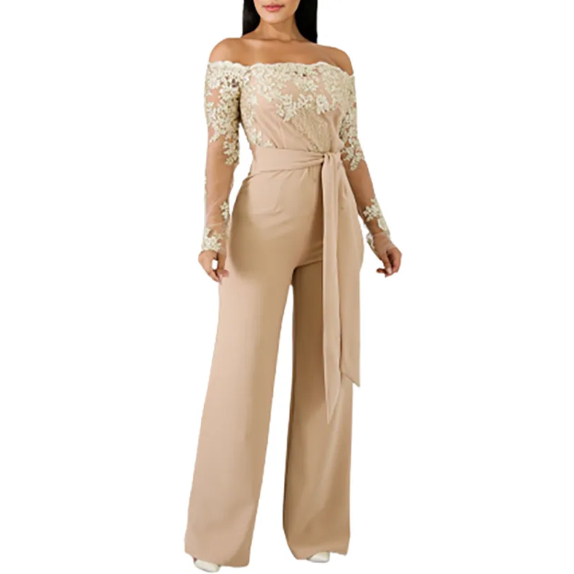 Funki Buys | Pants | Women's Elegant Lace Evening Jumpsuit