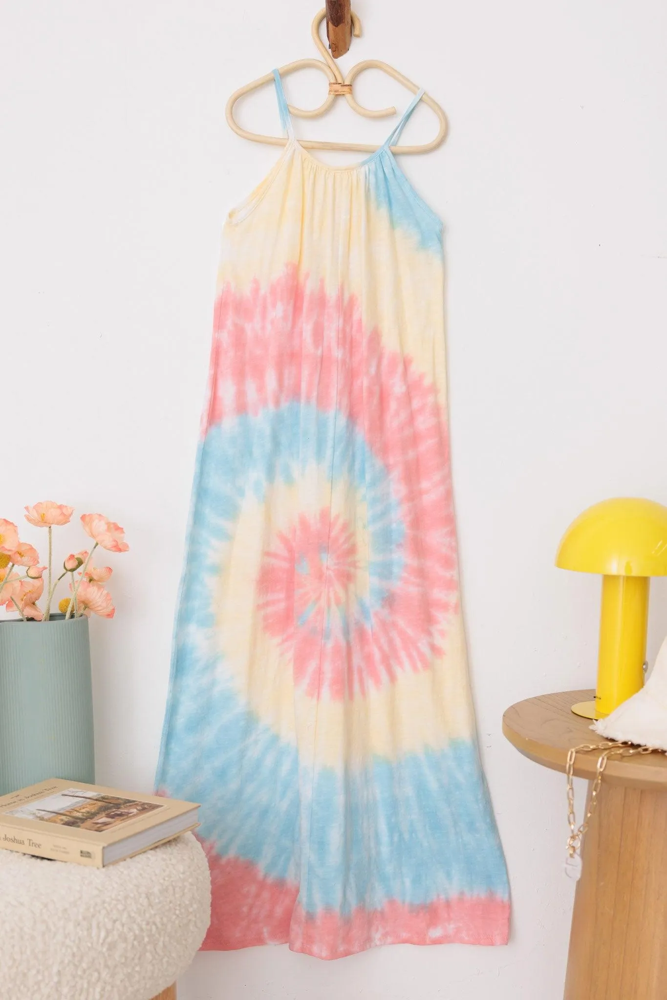 Girls Boho Tie-Dye Sleeveless Maxi Dress