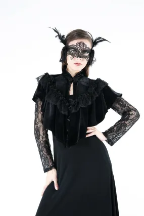 Gothic Black cape hearted shaped capelet BW043