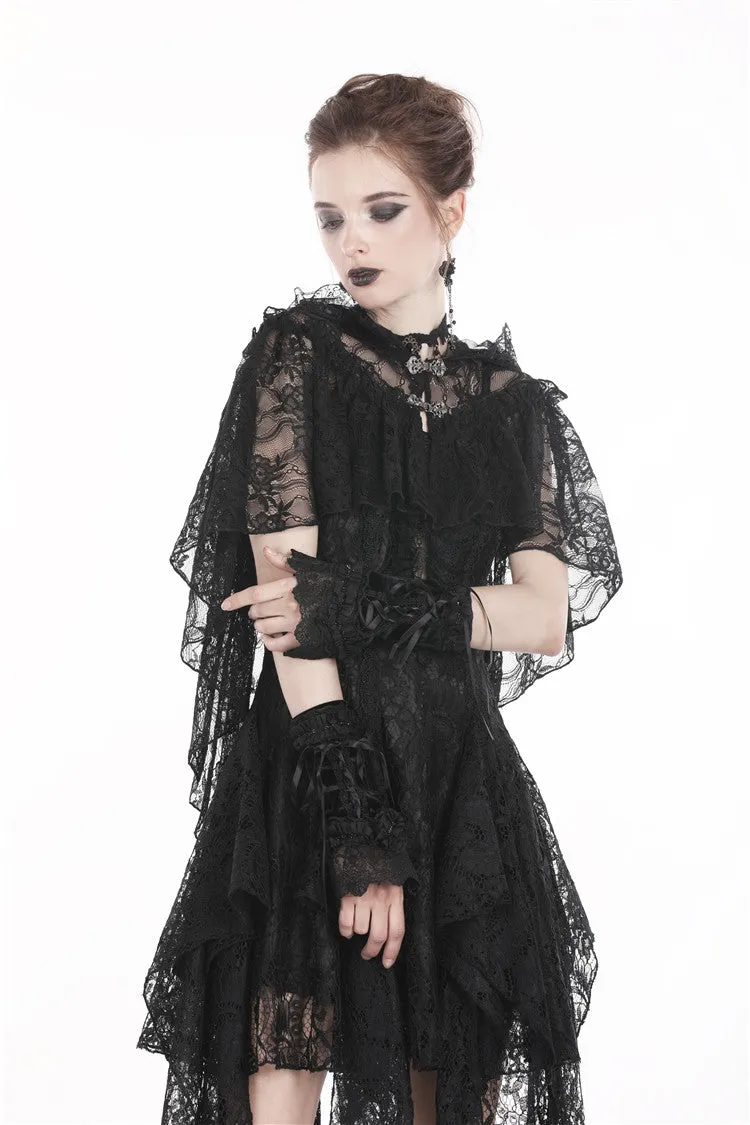 Gothic gorgeous lace hooded cape BW061